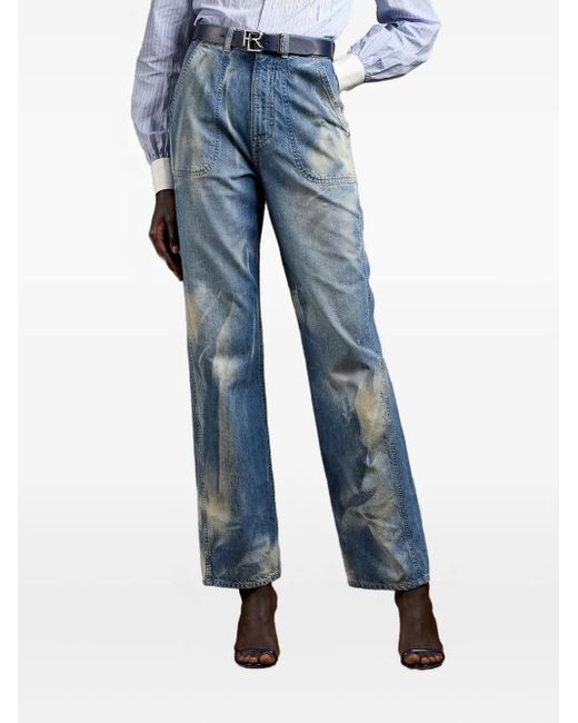 Ralph Lauren Blue Driss Faded Straight-Leg Jeans
