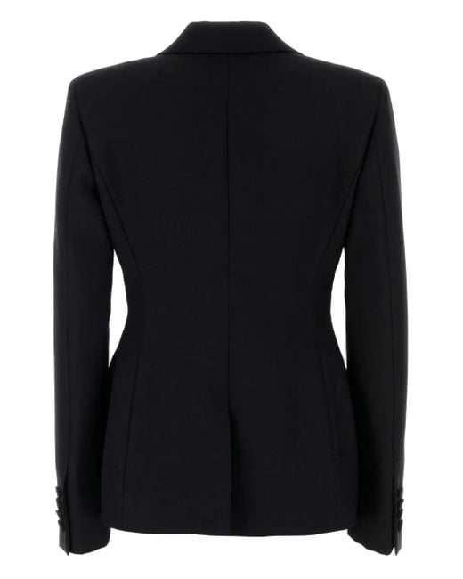 Moschino Black Double-Breasted Wool Blazer