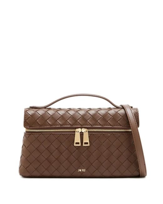 JW PEI Brown Woven-Detail Cross Body Bag