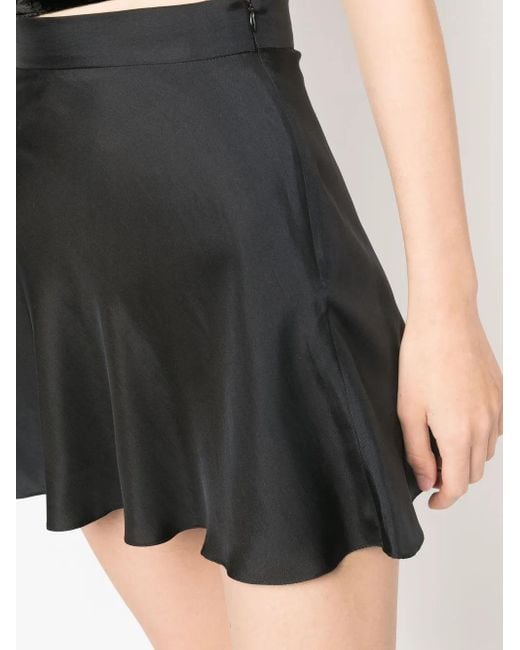 MANURI フレア シルクスカート Black