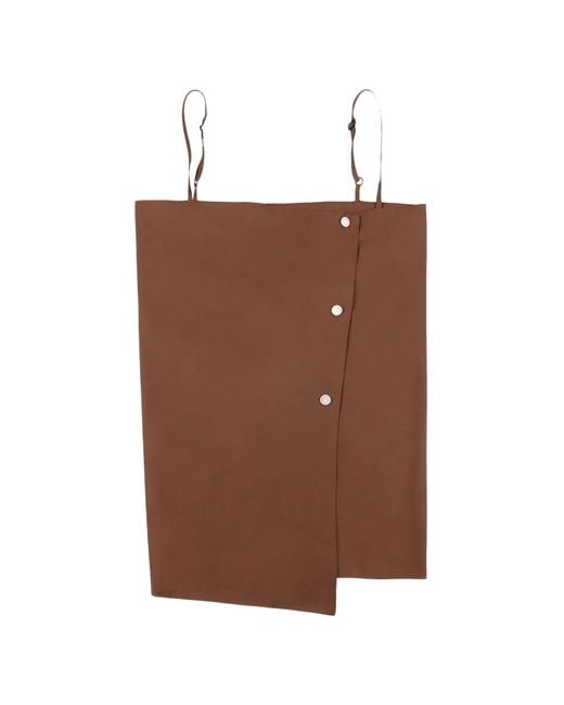 Thelatest Brown Asymmetric Poplin Trousers