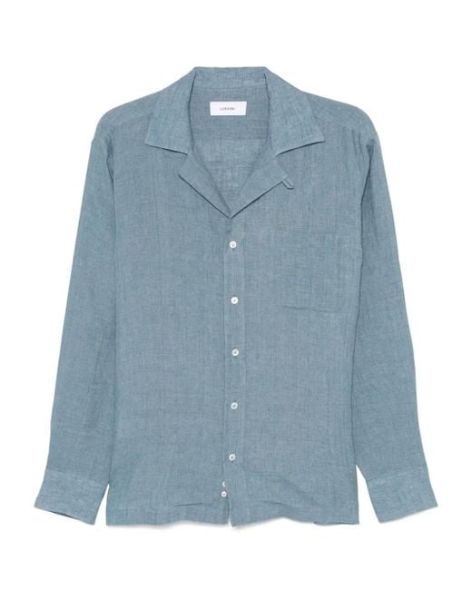 Lardini Blue Linen Shirt for men