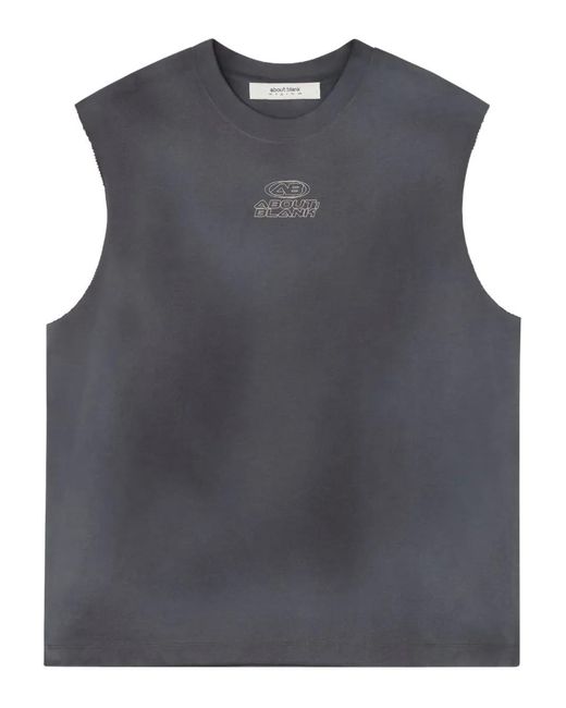 About Blank Gray Logo-Detail Sleeveless Tank Top for men