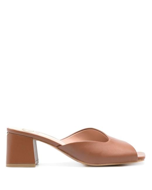 Liu Jo Brown 65mm Judy Leather Asymmetric Sandals