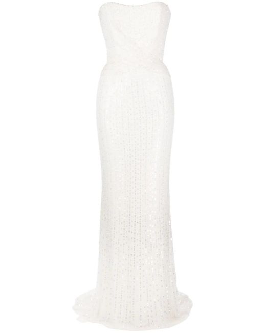 Jenny Packham White Mia Sequin Gathered Bridal Gown