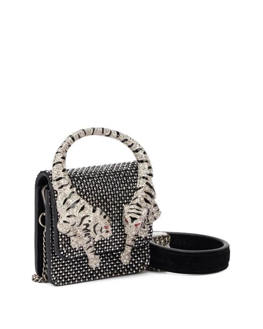 Roberto Cavalli Black Mini Roar Phone Bag