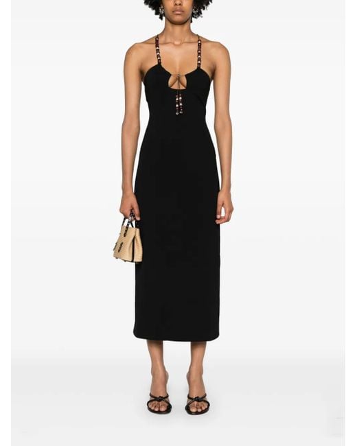16Arlington Black Solaria Midi Dress