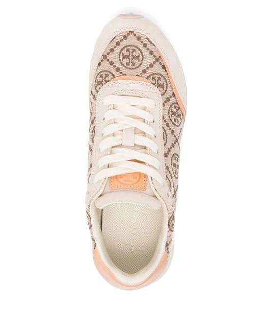 Tory Burch Natural T-Monogram Destiny Trainers