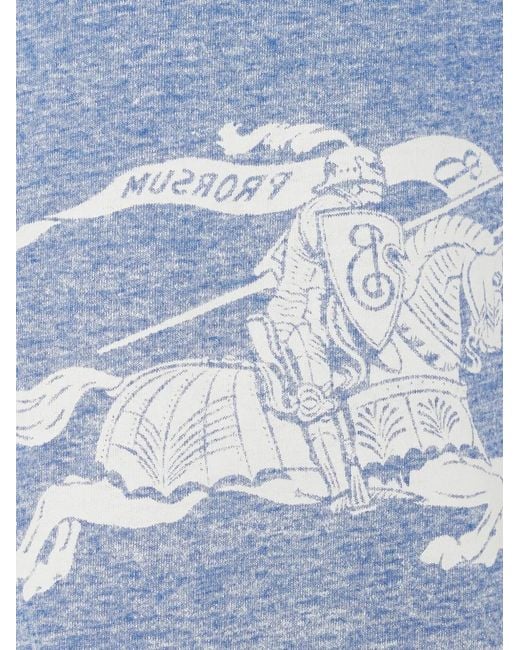 Burberry White Equestrian Knight Cotton T-Shirt for men