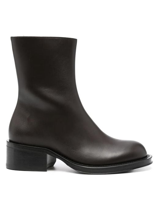 Lanvin Black Zip-Fastening Leather Ankle Boots