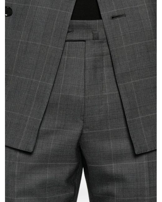 Caruso Gray Check Double-Breasted Suit for men