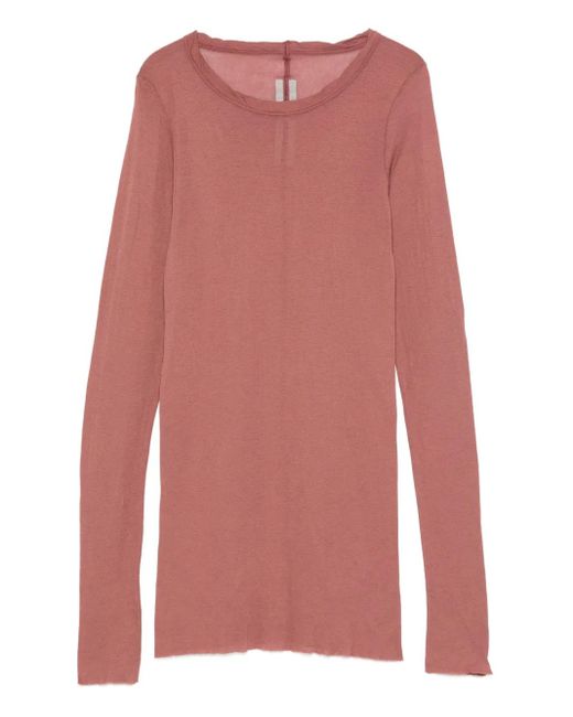 Rick Owens Gerafeld T-Shirt Met Lange Mouwen in het Pink