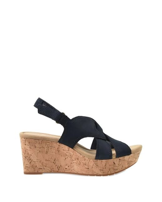 Clarks Blue Rose Erin Wedge Sandals