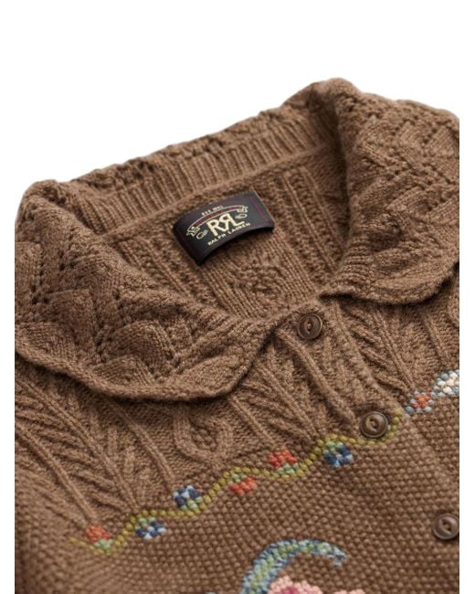 RRL フローラル カーディガン Brown
