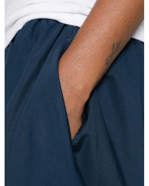 Suzie Kondi Blue Kyria Elasticated-Waist Gathered Midi Skirt