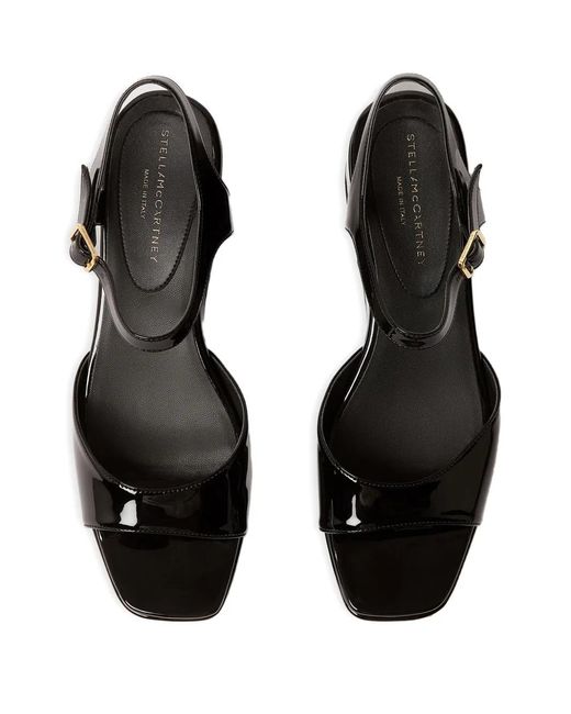 Stella McCartney Black Elyse Patent Platform Sandals
