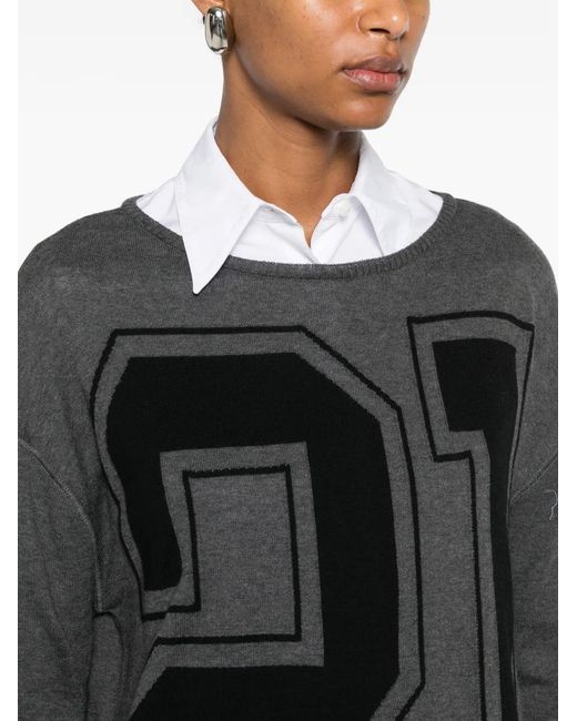 N°21 Black Mini Logo-Print Knitted Dress