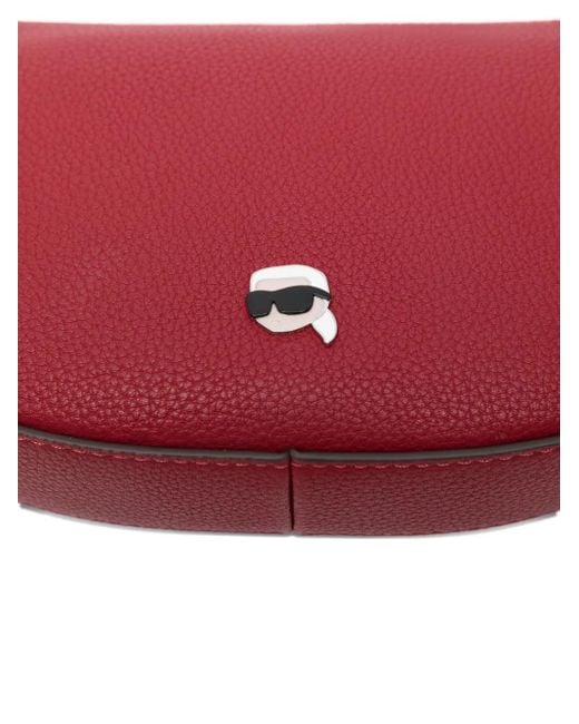 Karl Lagerfeld Red Schultertasche mit Logo-Patch