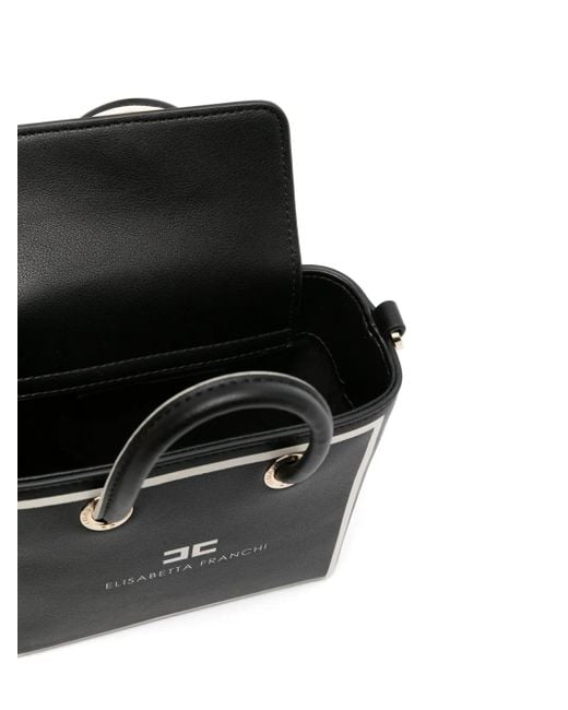 Elisabetta Franchi Black 24/7 Mini-Tasche Mit Logo-Print