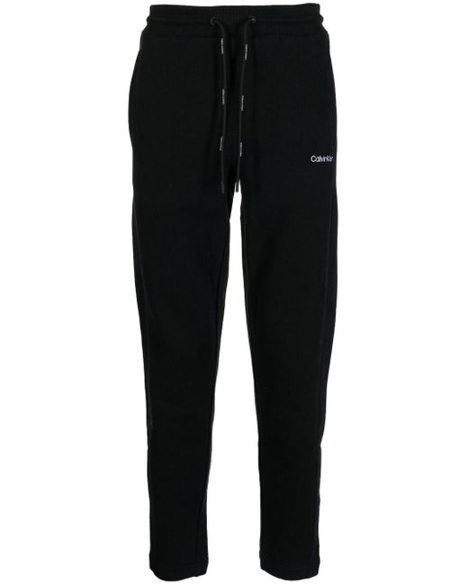 Calvin Klein Ribbedwaist Cotton Trackpant in Black Lyst
