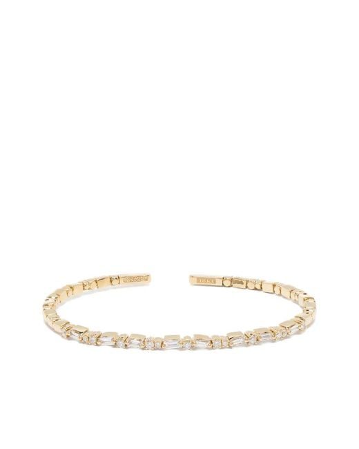 Suzanne Kalan Natural 18Kt Thin Mix Diamond Open-Cuff Bracelet