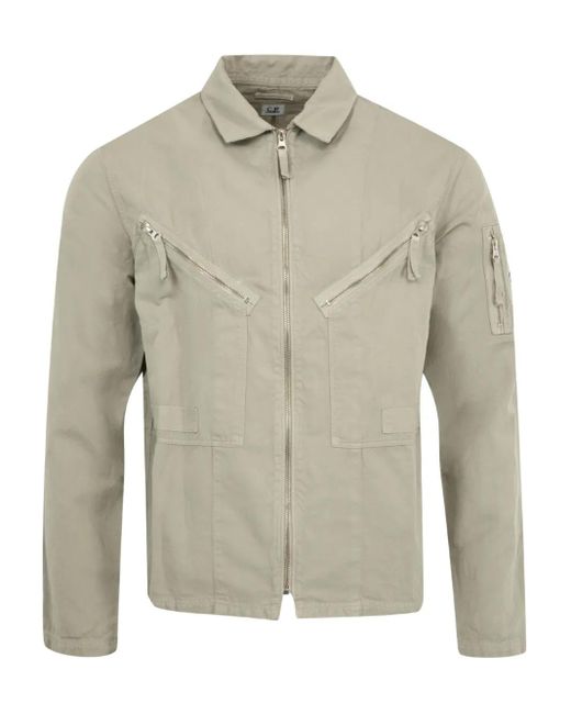 メンズ C P Company Full Zip Shirt Jacket Gray
