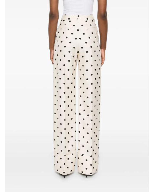 Valentino Garavani White Polka-Dot Trousers