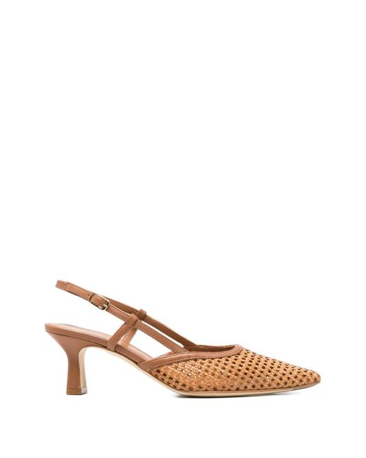 Julie Dee Natural Woven Slingback Pumps