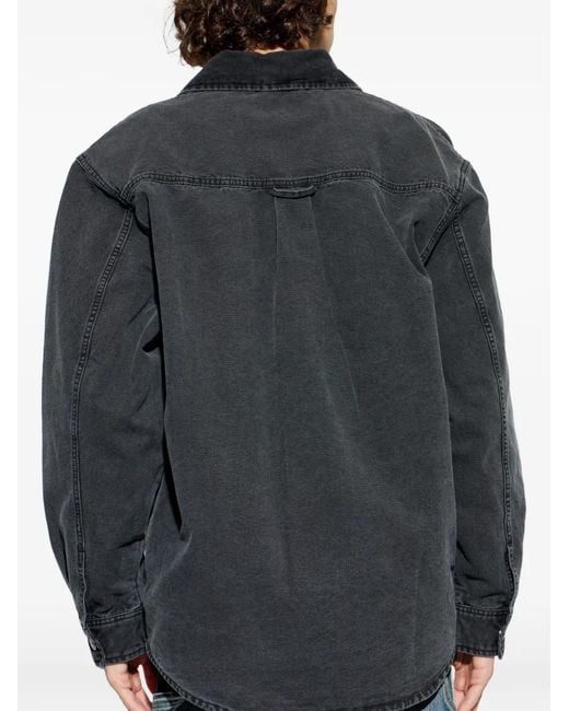 Carhartt Gray Logo-Patch Pocket Shirt for men