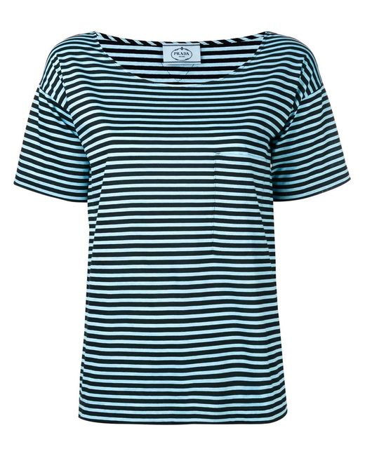 Striped Sweatshirt Prada en coloris Blue