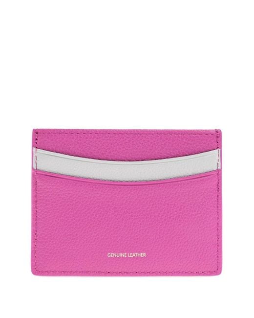 Emporio Armani Pink Leather Colour-Block Cardholder