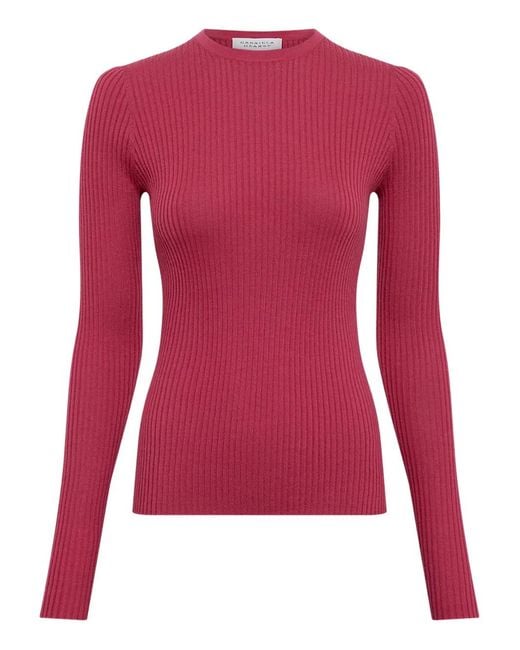 Gabriela Hearst Red Browning Ribbed-Knit T-Shirt