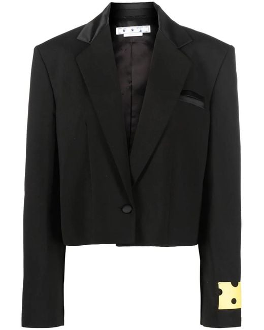 Off-White c/o Virgil Abloh Black Single-Breasted Cropped Blazer