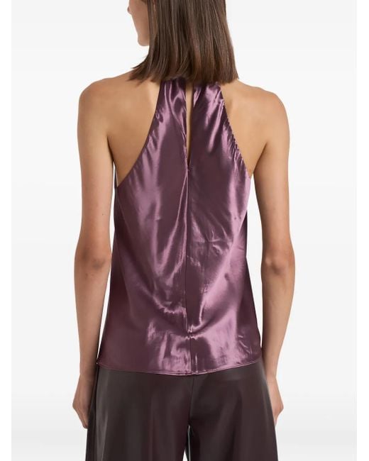 ANDAMANE Purple Zeyne Halterneck Top