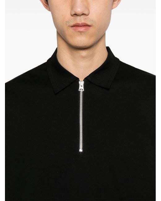 Sacai Black Half-zip Polo Shirt for men