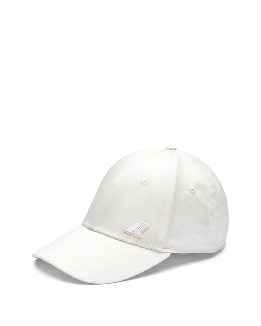 K-Way White Baseballkappe Mit Logo-Patch