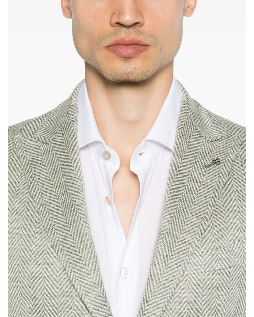Tagliatore Gray Herringbone Blazer for men