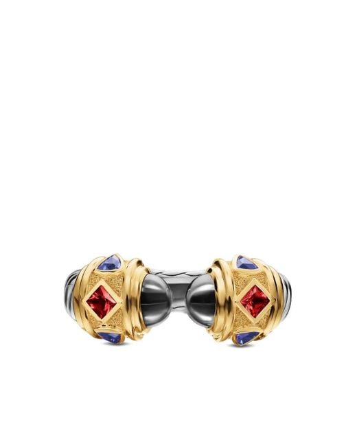 Anillo Renaissance en oro amarillo de 14 ct y plata de ley con gemas David Yurman de color White