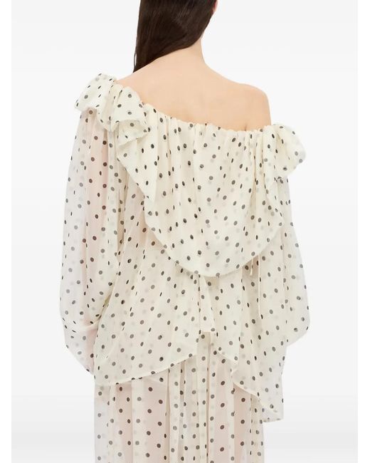 MSGM Natural Ruffled-Detail Blouse