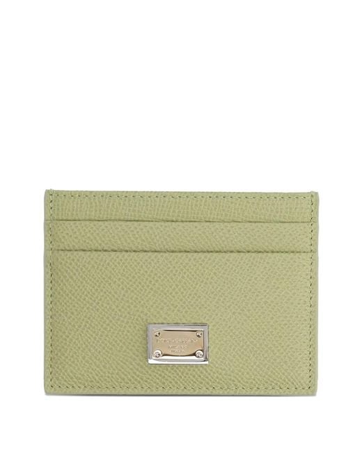 Dolce & Gabbana Green Leather Credit Card Case