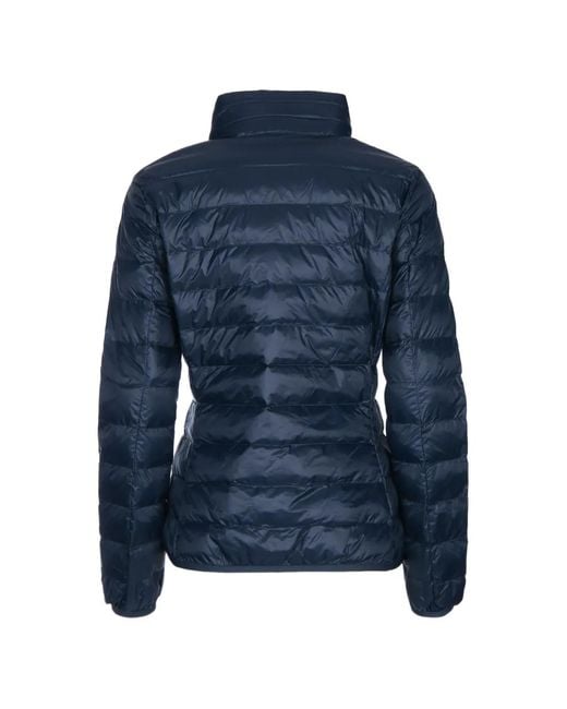 EA7 Blue Quilted Logo-Print Jacket