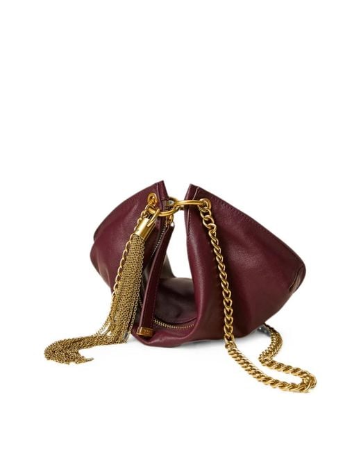 Twinset Brown Tassel-Detail Chain-Strap Bag
