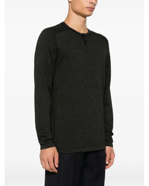 Transit Black Mélange-Effect Sweater for men