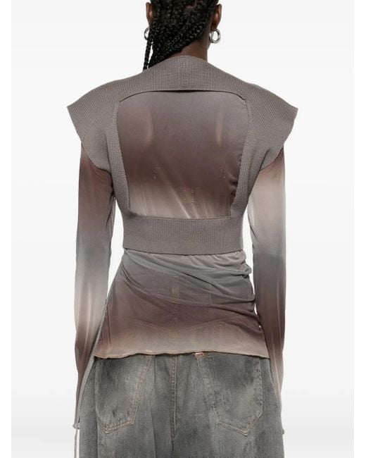 Rick Owens Gray Tatlin Keyhole Wool Top