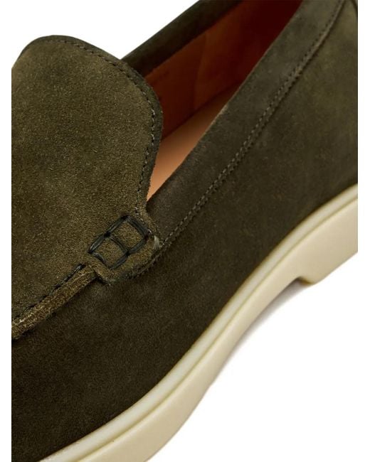 Magnanni Shoes Green Suede Loafers