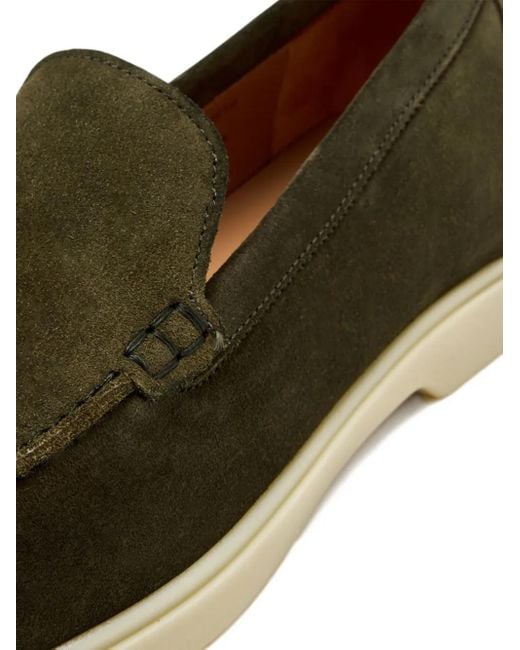 Magnanni Shoes Green Suede Loafers