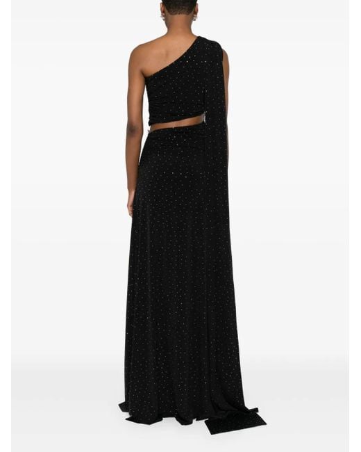 Nissa Black One-Shoulder Dress
