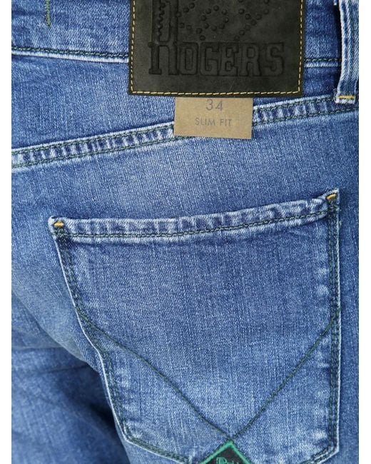 Roy Rogers Blue Logo-Patch Jeans for men