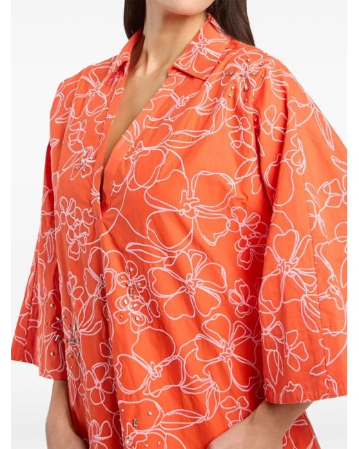 Cinq À Sept Red Arcia Kaftan Dress