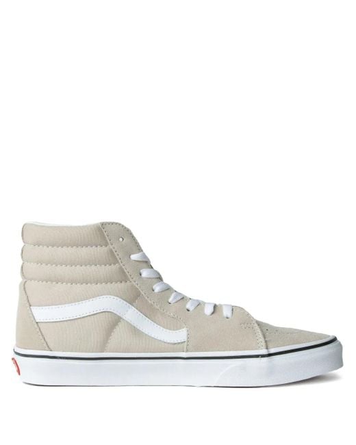 Vans White Sk8-Hi Suede Sneakers